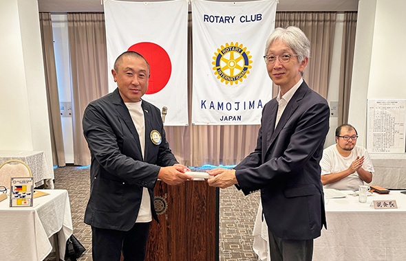 2025年9月9日(火) 外来卓話「人口減少社会における徳島県教育の現状」を徳島県教育委員会 教育次長 眞椙秀也(ますぎひでや)様にお願いしました。